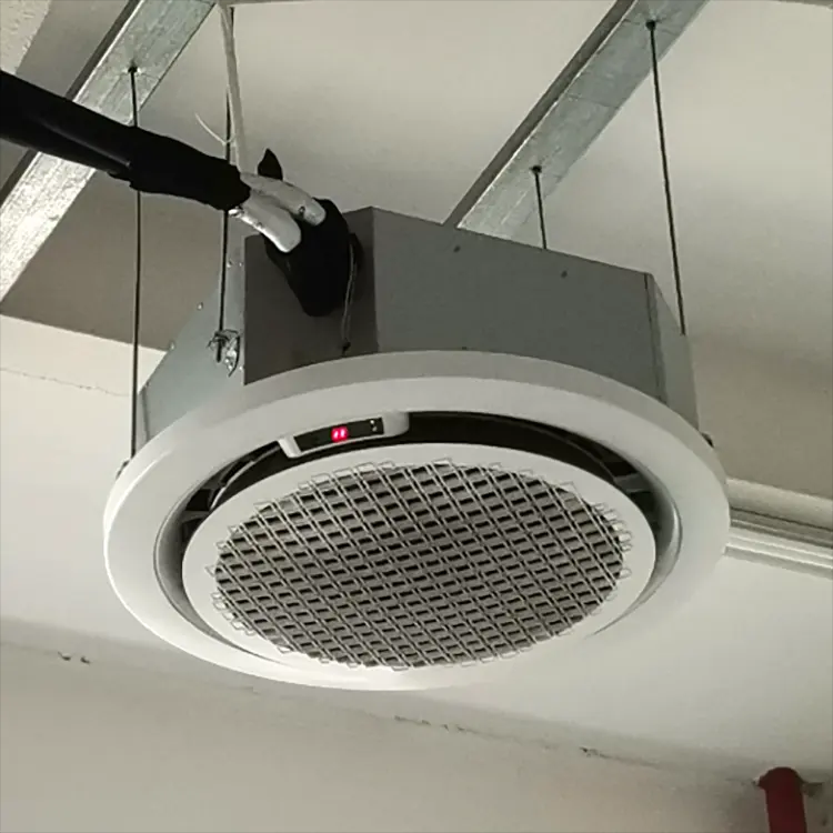 00:05 00:30  View larger image Add to Compare  Share High Efficiency Coil Design 360 Degree Round Cassette Room Fan Coil Unit Ceiling Mounted