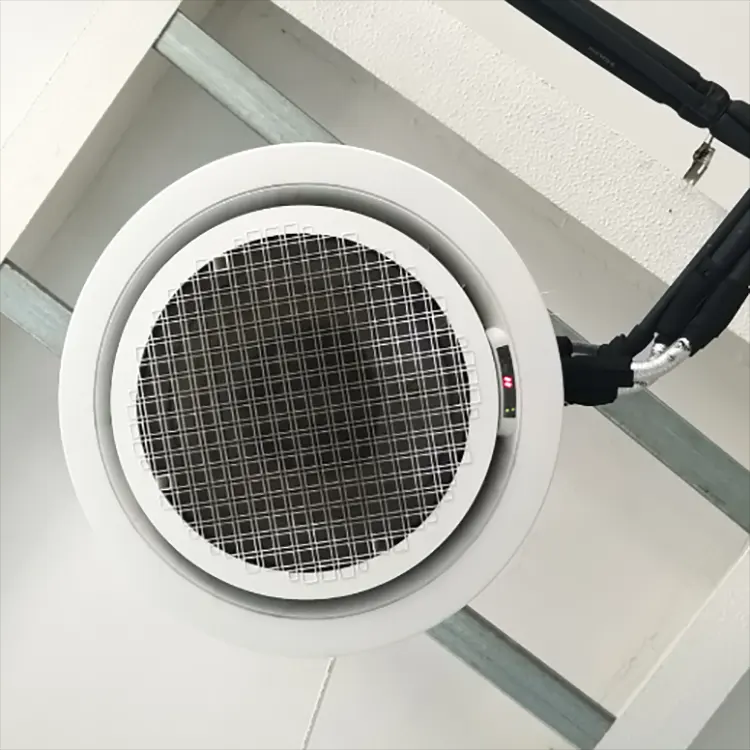 00:05 00:30  View larger image Add to Compare  Share High Efficiency Coil Design 360 Degree Round Cassette Room Fan Coil Unit Ceiling Mounted