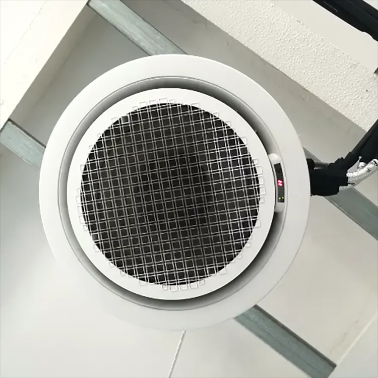 00:05 00:30  View larger image Add to Compare  Share High Efficiency Coil Design 360 Degree Round Cassette Room Fan Coil Unit Ceiling Mounted