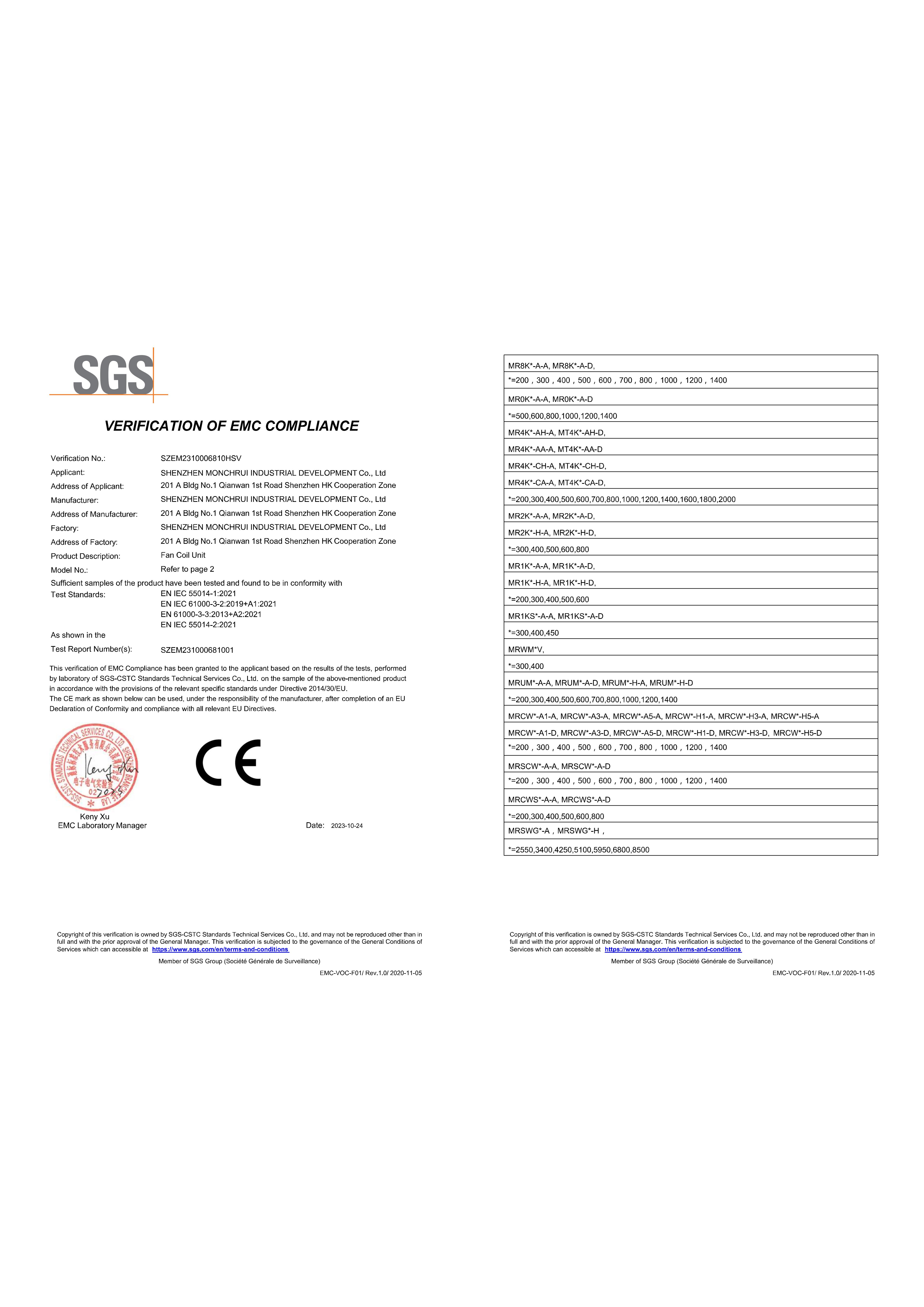 Fan coil unit CE