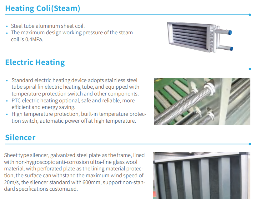 Modular Double Skin Clean Air Handling Unit High Static Variable Frequency AHU