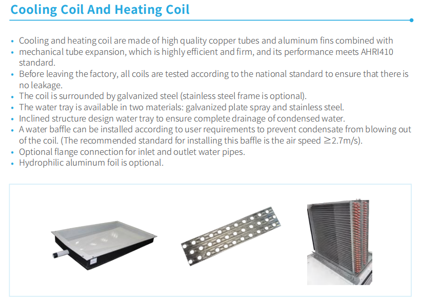 Modular Double Skin Clean Air Handling Unit High Static Variable Frequency AHU