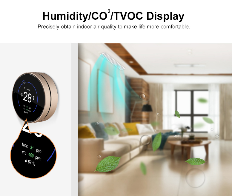 24V Multi Stage Smart WiFi Round Thermostat For Central Air & Heat Pump