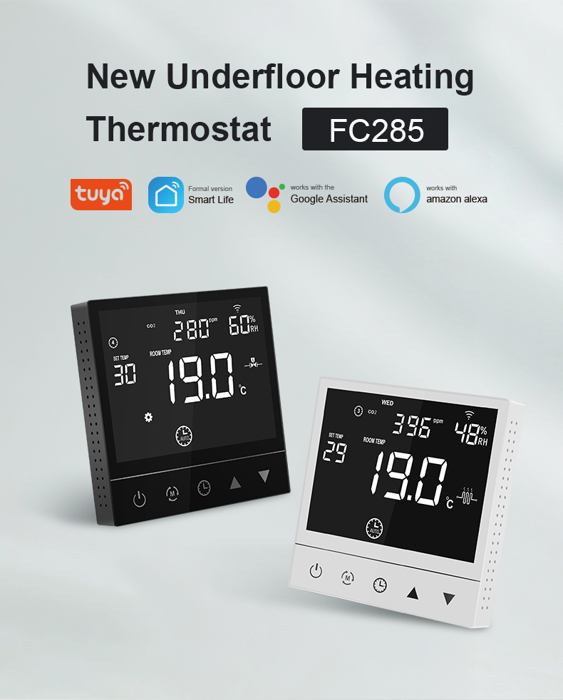 Fan Coil Floor Heating EC Fan LoRa WIFI RS485 Smart Thermostat Commercial HVAC Controller