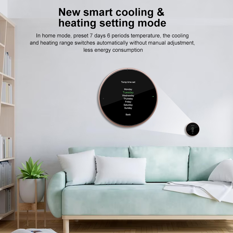 24V Multi Stage Smart WiFi Round Thermostat For Central Air & Heat Pump