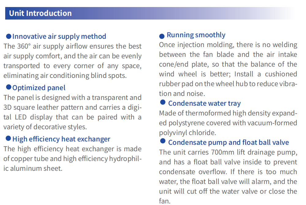 Round FCU Circular Ceiling Fan Coil Unit Water‑System Hotel Commercial HVAC Terminal