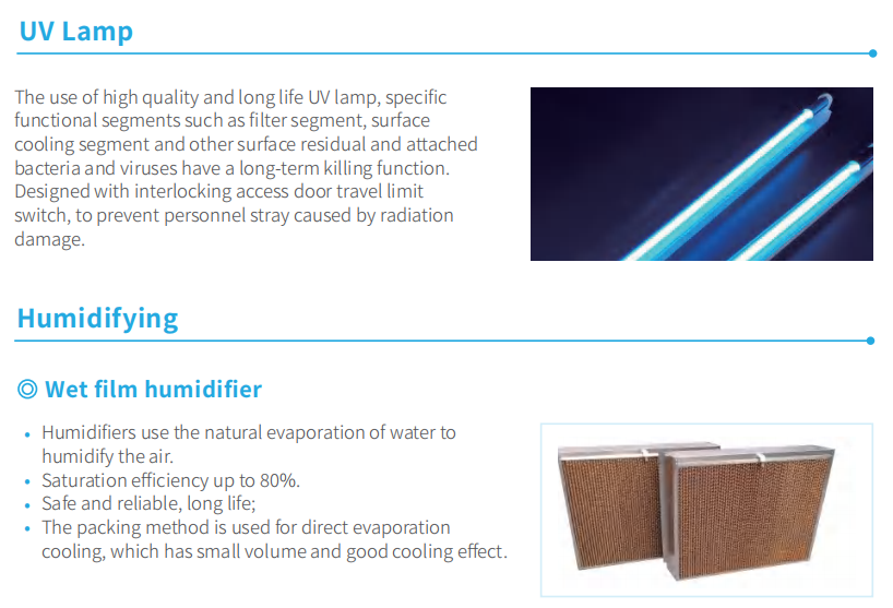 Modular Double Skin Clean Air Handling Unit High Static Variable Frequency AHU